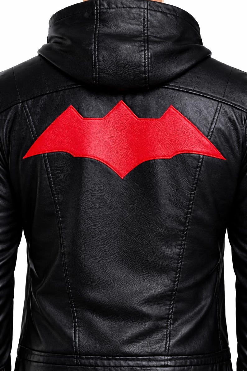 Red Hood Cosplay Jacket | Arkham Knight Black Leather Jacket & Vest ...