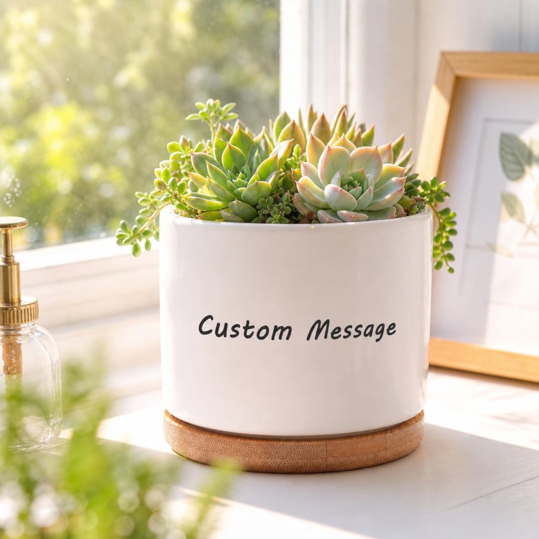 Personalized Ceramic Plant Pot, Custom Message&design Planter ...