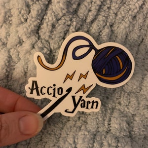 Accio Yarn, Yarn Sticker, Raven Claw Sticker, Harry Potter Inspired Sticker, Vinyl Sticker, Crochet Sticker, Knitting Sticker image 2