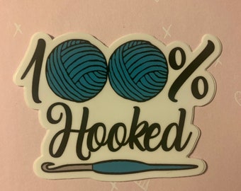 Crochet Sticker, vinyl sticker, waterproof sticker, Hooker Sticker, Crochet Flair