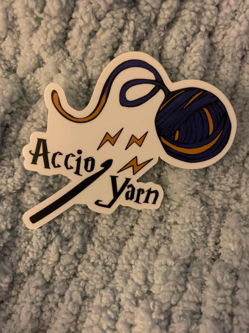 Accio Yarn, Yarn Sticker, Raven Claw Sticker, Harry Potter Inspired Sticker, Vinyl Sticker, Crochet Sticker, Knitting Sticker image 1