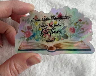 Reading Sticker, Smut Reader Vinyl Sticker, booktok, bookstagram, vinyl sticker, waterproof sticker, fairytale reader, holographic sticker