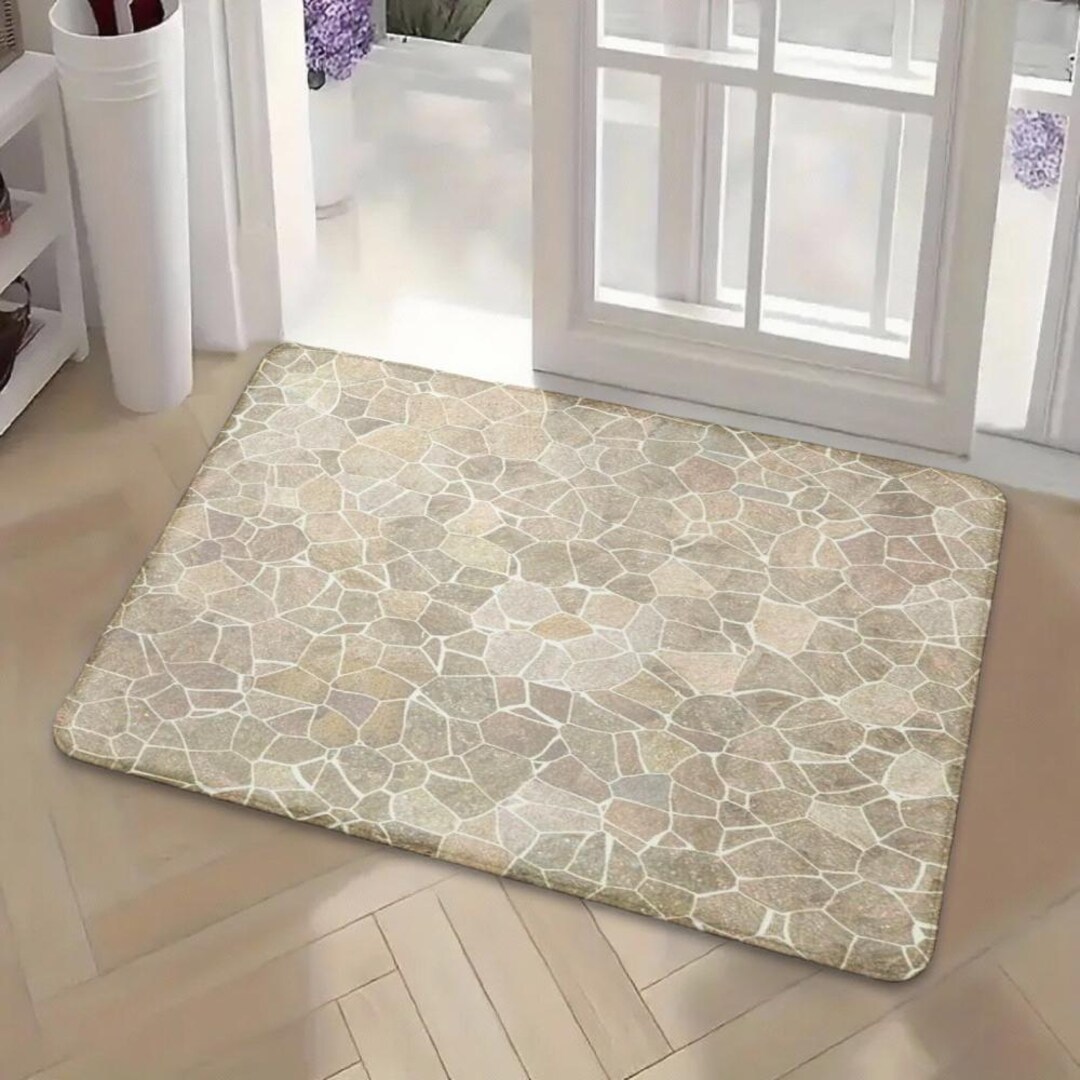 Stone Pattern Doormat Pebble Stone Pattern Doormat | Natural Stone Look Entryway Decor - Etsy