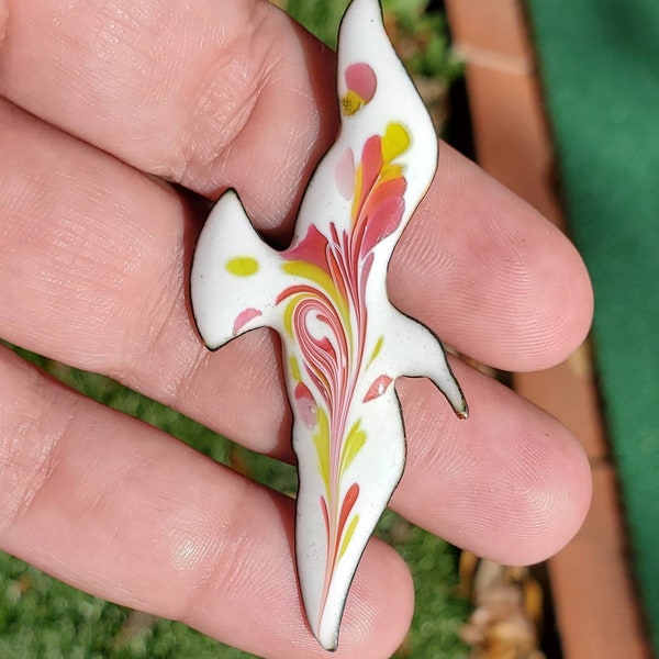 Enamel Seagull Brooch