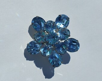 Blue Crystal Brooch
