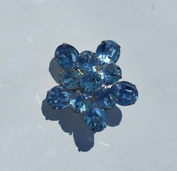 Blue Crystal Brooch - image 1