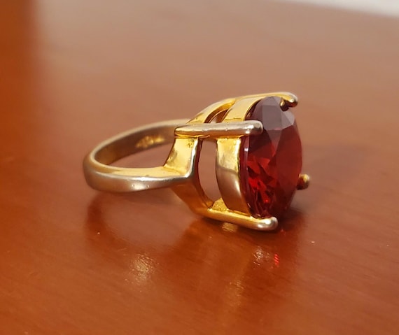 Large Red Crystal Ring - image 1