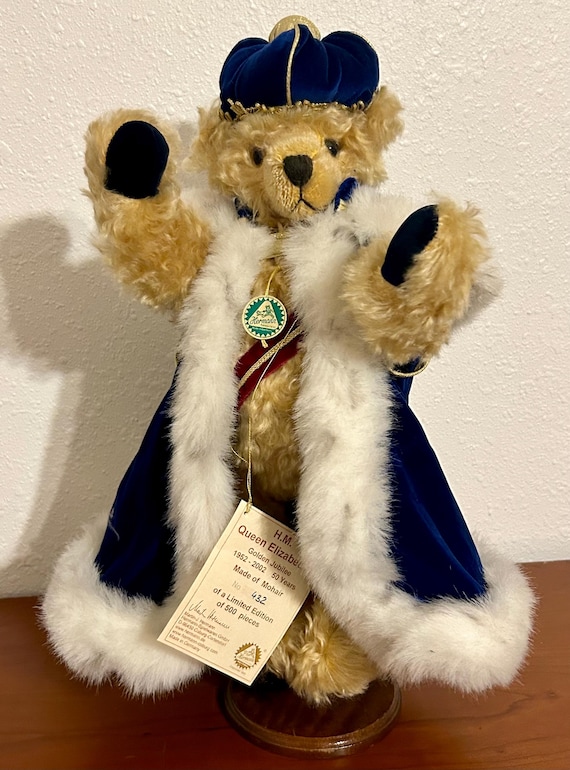 Oso de peluche del Jubileo de Oro de la Reina Isabel II de Mohair
