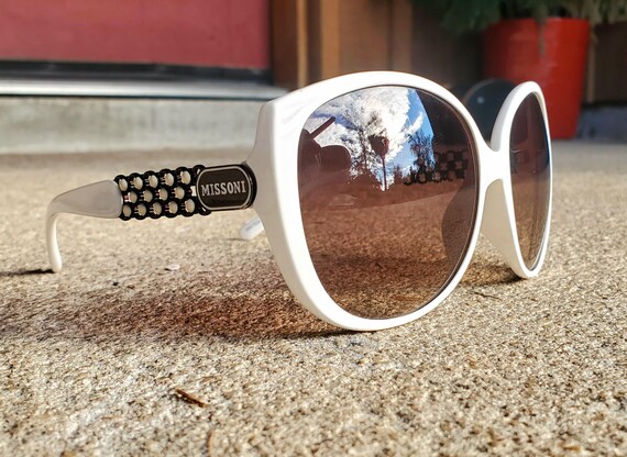 Vintage Black and White Missoni Sunglasses - Etsy display picture 1
