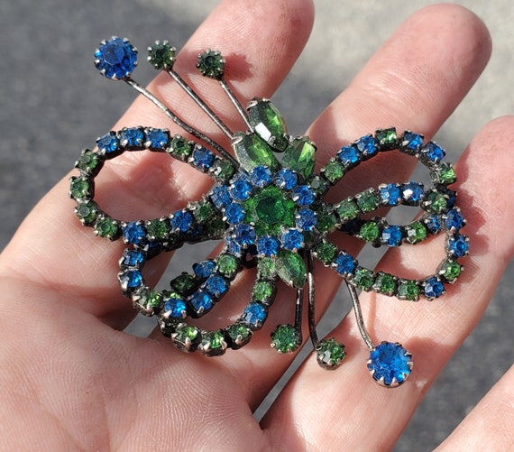 Blue and Green Weiss Brooch - image 1