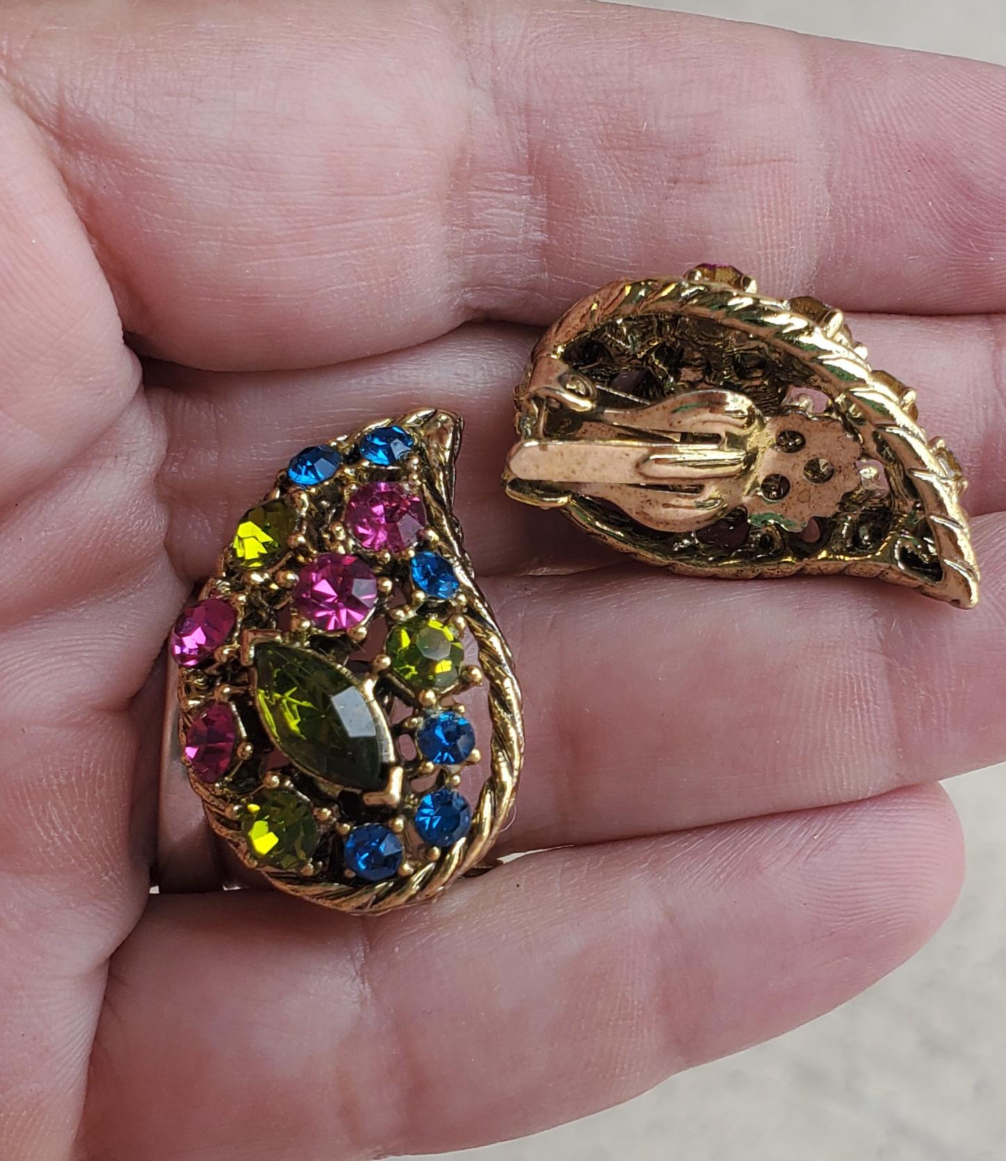 ヴィンテージクリスタルイヤリング - Etsy 日本