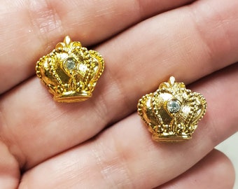 Gold Crown Earrings