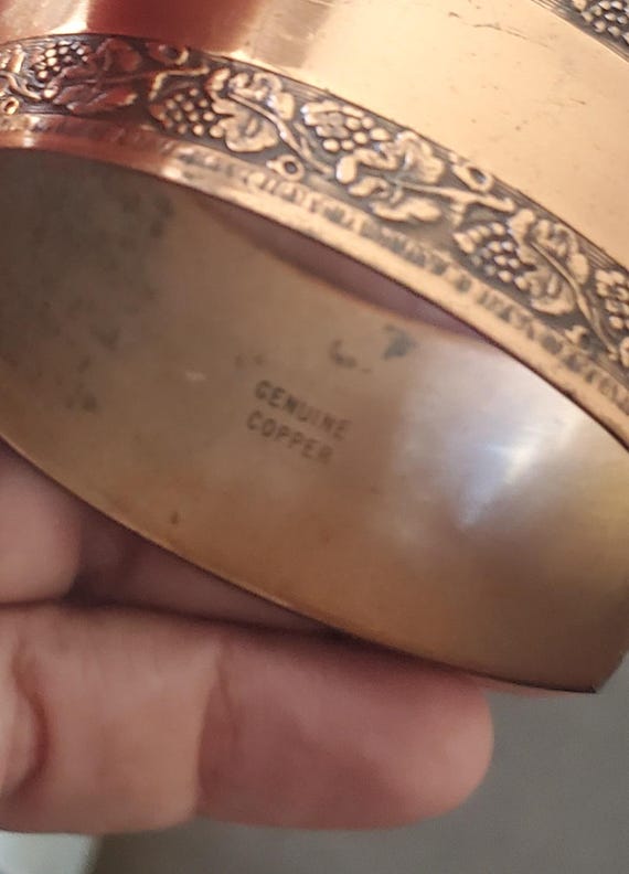 Copper Cuff with Grapevine Border - image 7