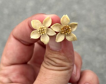 Carved Flower Brooch