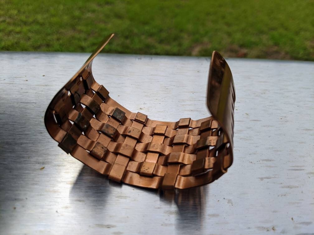 Amazing Basket Weave Copper Bracelet Etsy