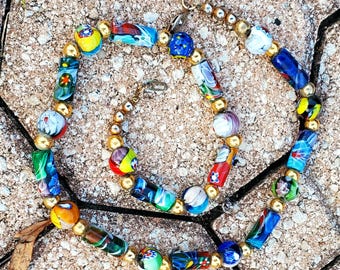 Vintage Murano Glass Bead Necklace