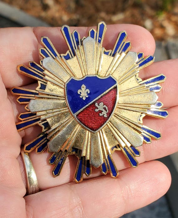 Large Gold Coat of Arms Brooch