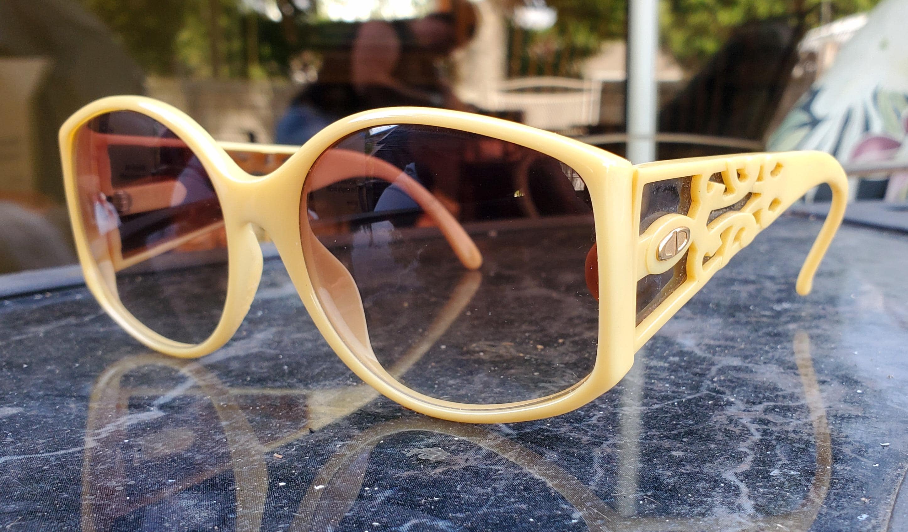 Christian Dior Yellow Vintage Sunglasses - Etsy