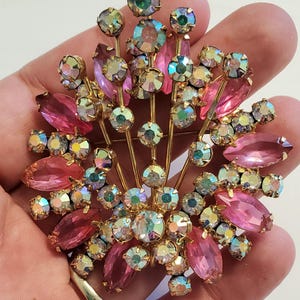 Gorgeous Pink Crystal Julianna Brooch
