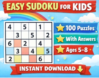 Printable PDF Easy Sudoku for Kids 6x6 - 100 Children's Puzzles With ...