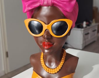 Vintage Lady Head Vase: MCM Glamour Girl Planter, Japan Napco