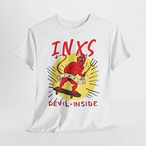 Devil Skateboarder INXS Tee | Devil Inside band graphic t-shirt