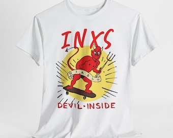 Devil Skateboarder INXS Tee | Devil Inside band graphic t-shirt