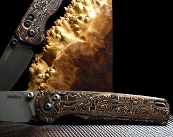 Kershaw Bel Air XL Scales - Topographic Copper-Infused Marbled Carbon Fiber
