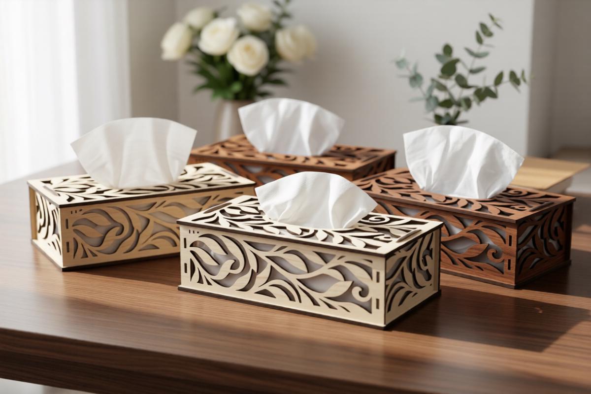 Tissue Box Svg File Laser Cut Tissue Box SVG, Wooden Tissue Box Cover SVG, Glowforge Tissue ...