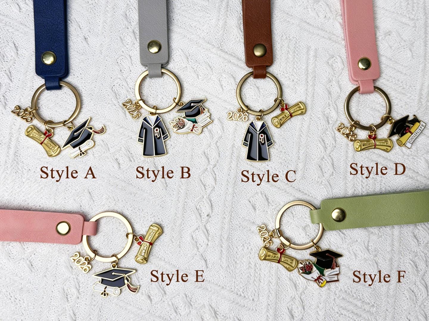 Personalized Leather Graduation Keychain, Custom Name Wristlet ...