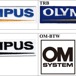 OM System Olympus Camera Badge Iron On Embroidered Patch