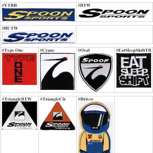 Spoon Sports Nissin Type One Eat Sleep Shift Motor Driver Crane Car Bicycle Racing Badge Stryk-på broderad lapp
