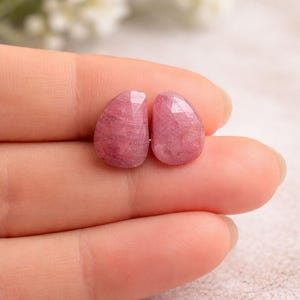 AAA+natuurlijke robijnroos geslepen paar edelstenen voor sieraden, Afmeting: 7 x 10,7 x 10 mm, 9,30 karaat