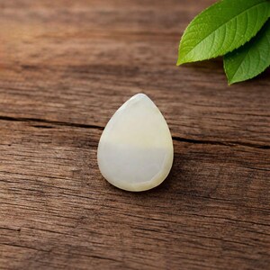 Natural Moonstone pear checker cut Gemstone for necklace (Size: 35x20mm)