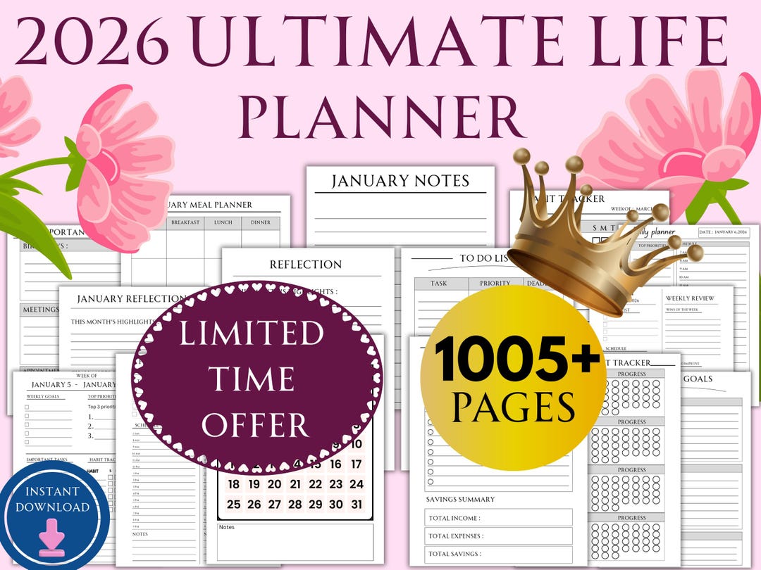 Ultimate 2026 Printable Planner Bundle, 1000+ Pages (PDF Download)letter Size 8.5x11 - Etsy ...