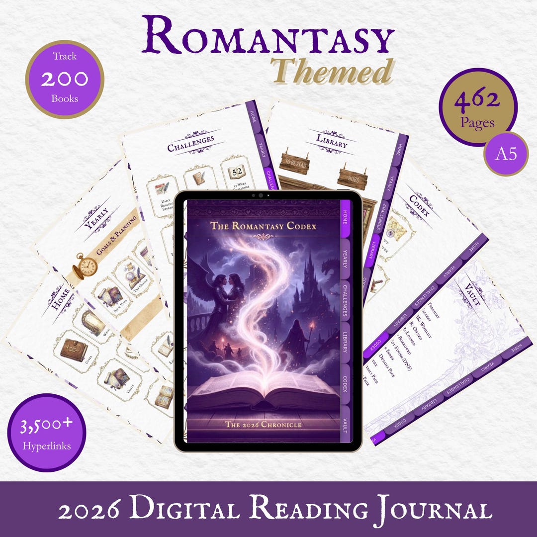 2026 Romantasy Digital Reading Journal, Book Review Tracker (ipad ...