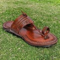 Men's Brown Leather Kolhapuri Chappal Sandals – Handcrafted Daily Wear Footwear product logo