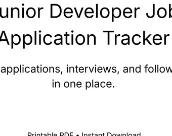 Planificador de carrera imprimible en PDF para desarrolladores júnior