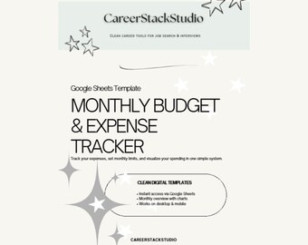 Planificador de presupuesto/gastos mensuales de Google Sheets (descarga digital)