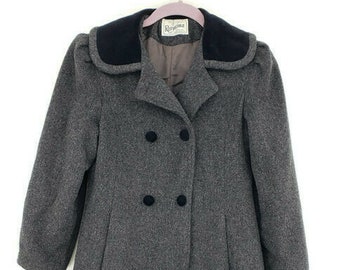 Rothschild Girls Black Baby Doll Faux Wool Peacoat