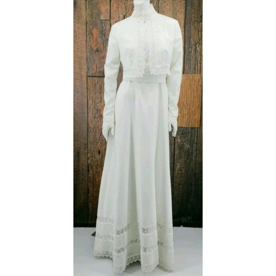 Jahrgang Haus Bianchi Weiss Boho Maxikleid Hochzeit Etsy