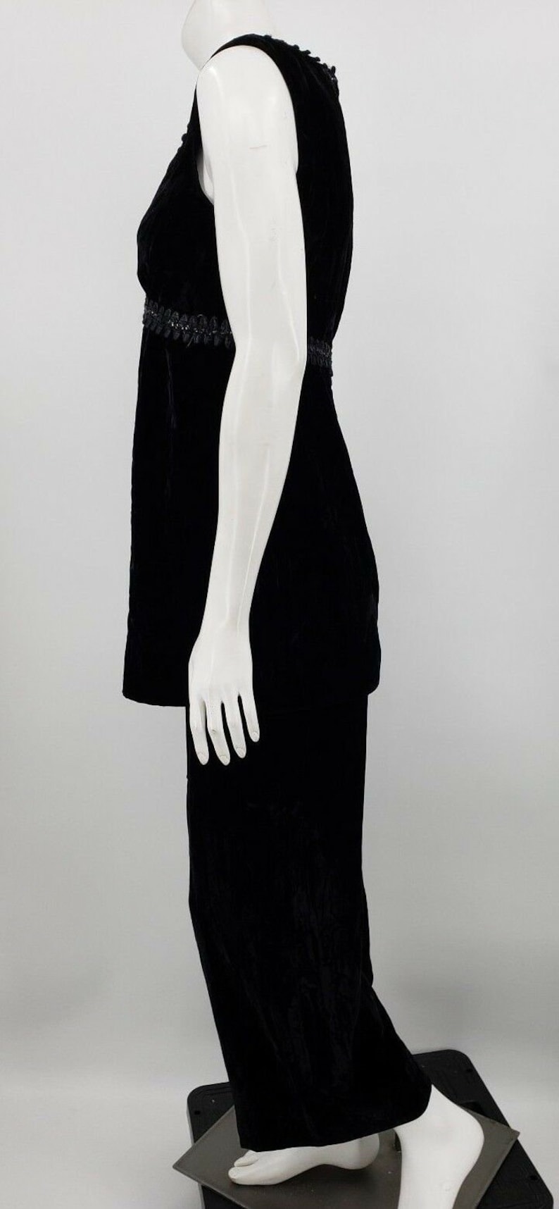 Vintage Peck /& Peck Fifth Avenue New York Tunic Top High Waist Pants Black Velvet