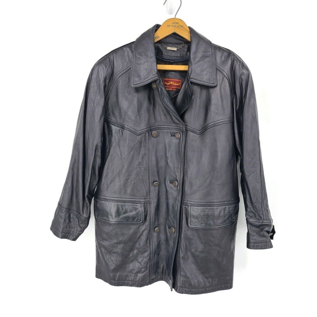 Vintage Sergio Valente Leather Jacket Womens 77/XL Black Coat - Etsy