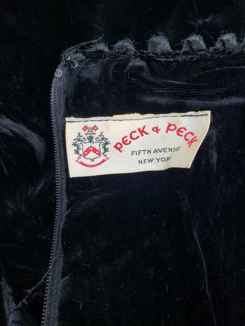 Vintage Peck /& Peck Fifth Avenue New York Tunic Top High Waist Pants Black Velvet