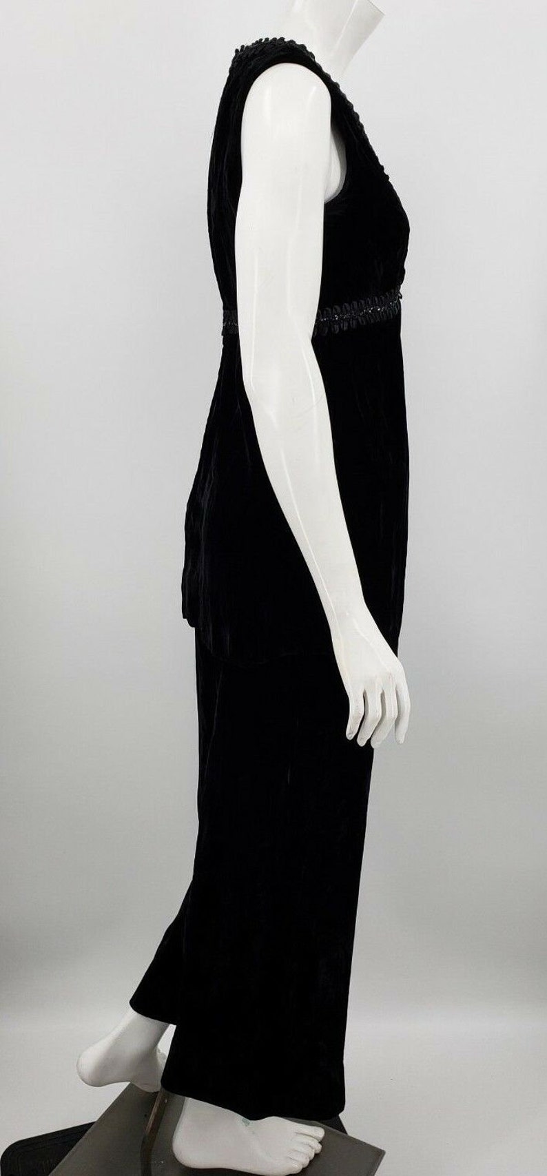 Vintage Peck /& Peck Fifth Avenue New York Tunic Top High Waist Pants Black Velvet