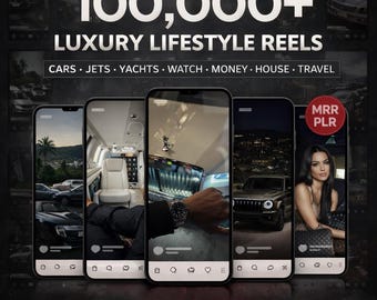 100,000+ Luxury Lifestyle 4K Video Reels Bundle | Faceless Content for TikTok Instagram YouTube Shorts | Cars Yachts Private Jet | MRR DPP
