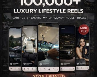 Über 100.000 luxuriöse Lifestyle-Videos in 4K | Anonyme Inhalte für TikTok, Instagram und YouTube Shorts | Autos, Yachten, Privatjets | MRR DPP