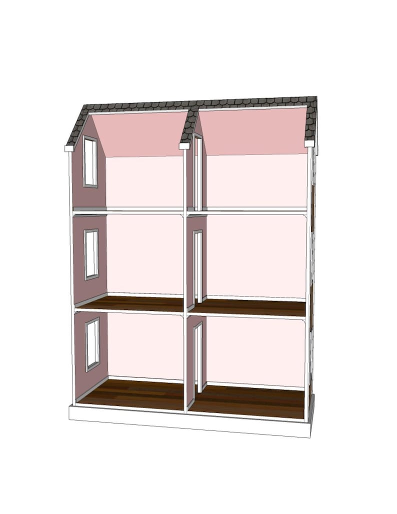 Doll House Plans for American Girl or 18 Inch Dolls 6 Room Etsy