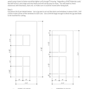 Doll House Plans for American Girl or 18 inch dolls 5 Room NOT ACTUAL HOUSE image 3