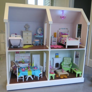 Doll House Plans for American Girl or 18 inch dolls 4 Room NOT ACTUAL HOUSE image 1